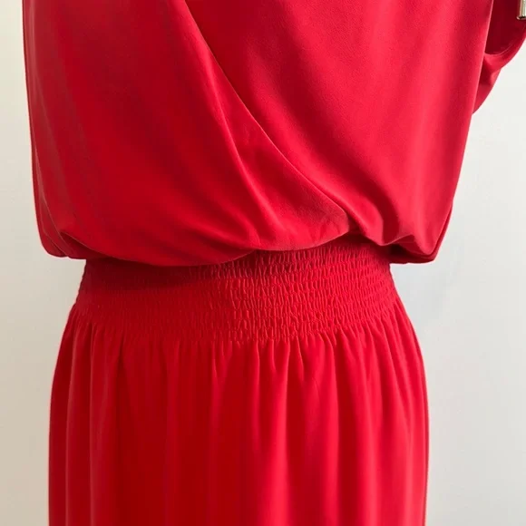 White House Black Market Red Sleeveless V-Neck Mini Dress - Picture 6 of 9